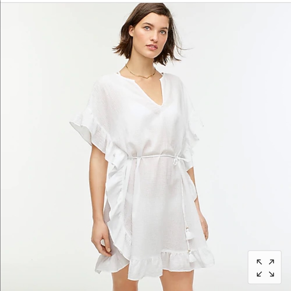 NWT J.Crew White Side-Ruffle Tunic size S